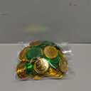 DINESIL 120pc St. Patrick's Day Gold & Green Shamrock Coins, Plastic Leprechaun Coins, Table Scatter Decoration for St. Patrick's Day Party Favors