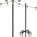 Flanagan String Light Poles for Outside, Outdoor Light Pole for Hanging String Light, 108 Inch Adjustable Patio Lighting Stand for Garden Fence Party Wedding (1-Pack)
