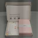 Crisky Baby Shower Thank You Cards with Envelopes & Stickers, 50 Pack Pink Gold Baby Thank You Greeting Cards Bulk for Girl, Watercolor Delicate Wildflower Design, Pink for Baby Girl