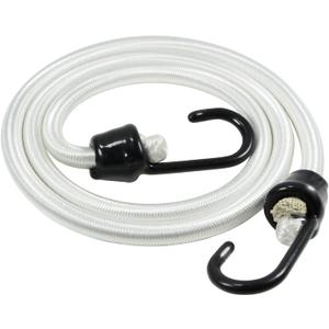 Bungee Cord with Hooks,60 inch Length, 4 Pack, White, 10mm Diameter Shock Cord Heavy Duty, UV-Resistant, Marine Grade