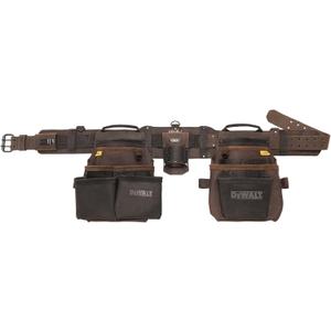 DEWALT Leather Tool Belt Organizer with 18 Pockets, Heavy Duty Construction (DWST550113)