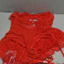 Lilosy Sexy Stocking Rhinestones Heart Garter Underwire Floral Mesh lace Sheer Babydoll Lingerie Teddy Bodysuit Skirt Set (XX-Large, Bright Red)