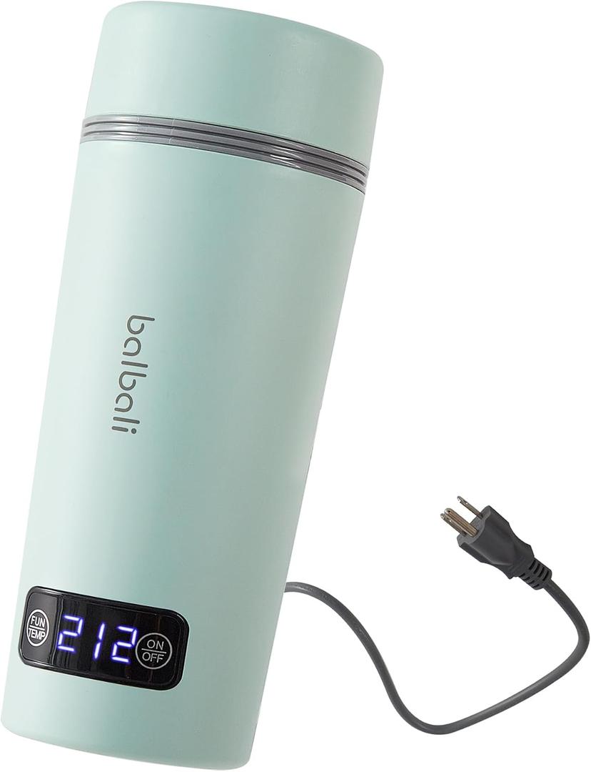 balbali Dual Voltage Travel Kettle 100-250V - 12oz Portable Water Boiler/Warmer/Heater for Boiling Water - 4 Preset Temperature Control Portable Tea Kettle Electric Travel - Green