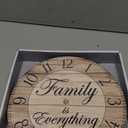 Westclox Wall Clock, 11-Inch Round Analog Clock with Inspirational Dial, Battery Powered, Quartz Movement, Farmhouse Rustic Decor for Living Room, Kitchen, Bedroom (Family is Everything, 11-Inch)