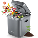Electric Kitchen Composter for Indoor: 2.5L Large Capacity Odorless Smart Compost Bin with Detachable Carbon Filter, Updated Grinding Blade Turn Waste into Pre-Compost for Plants More Effectively