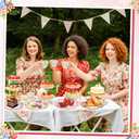 NatNarr 48 Pcs Floral Tea Party Paper Plates, 9 inch Disposable Vintage Paper Plates Garden Party Decoration for Birthday Baby Shower Bridal Wedding