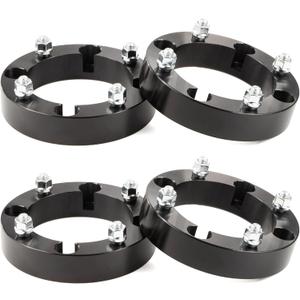 GAsupply 4156 ATV Wheel Spacers 3/8"-24 Studs, Fit for Ranger Sportsman 400 500 700 800 RZR 800 RZR XP 900, 1.5 inch 38mm 4 Lug Black Wheel Spacer Adapters 131mm Hub Bore, 4 Pcs