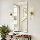 Frameless Bathroom Mirror for Wall, 24"x48" Beveled Bathroom Vanity Mirror, Wall Mount Mirrors for Bedroom Entryway Living Room Hangs Horizontally or Vertically