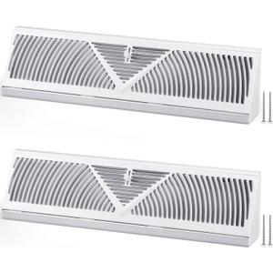 Yaocom 1 Pcs 18 Inch Floor Baseboard Diffuser (Duct Opening Size) with 2 Screws Adjustable Vent Covers for Home Wall Steel Heat Register Easy Install Floor Baseboard Supply for Air Flow Accessories