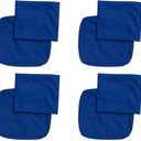 4-Pack Outdoor Cushion Covers Waterproof & Fade-Resistant Patio Furniture Replacement Slipcovers for Deep Seat Chairs, 24x20 & 24x24x4 Inch (Navy Blue)