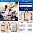Travel Backpack for Women Airline Approved Carry On Backpack with Shoe Pouch,TSA 15.6inch Laptop Mochila Flight Approved Personal Item Bag for Weekender Overnight Bags Bookbag Travel Essentials,Beige