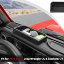 JWWY Dashboard Storage Tray Organizer for 2024-2026+ Jeep Wrangler JL & Gladiator JT, Center Console Storage Box Interior Accessories, Black, 1PC
