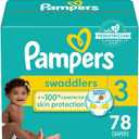Pampers Swaddlers Diapers, Size 3 (13-26 lbs), 78 Count, Absorbent, Keeps Baby Dry and Comfortable, Skin Safe Disposable Baby Diaper
