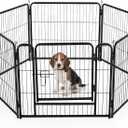 DUMOS Dog Playpen 24 Inch 6 Panels Indoor Outdoor Metal Pet Fence