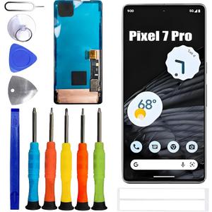 OLED Display [with Frame] [with Fingerprint Function] [with Bracket] Compatible with Google Pixel 7 Pro [6.7 inch] Screen Touch Digitizer Assembly LCD Display with Repair kit