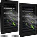 Gisafai 2 Pcs 12" x 18" Gable Vent Aluminum Alloy Wall Vents Shed Attic Vent with Screen Return Air Grill with Screws, for Ventilation Exterior Doors Wall House (Black)