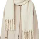 Chunky Scarf for Women Winter Oversized Thick Warm Tassel Scarves Cold Weather Large Blanket Soft Warm Shawl Wraps (Apricot)