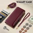 Antsturdy Compatible with iPhone 11 Pro Max Wallet Case for WomenRFID Blocking Crossbody Phone Case PU Leather Zipper with Wrist Strap Flip Cover Credit Card Holder for Apple 11 Pro Max,Wine Red