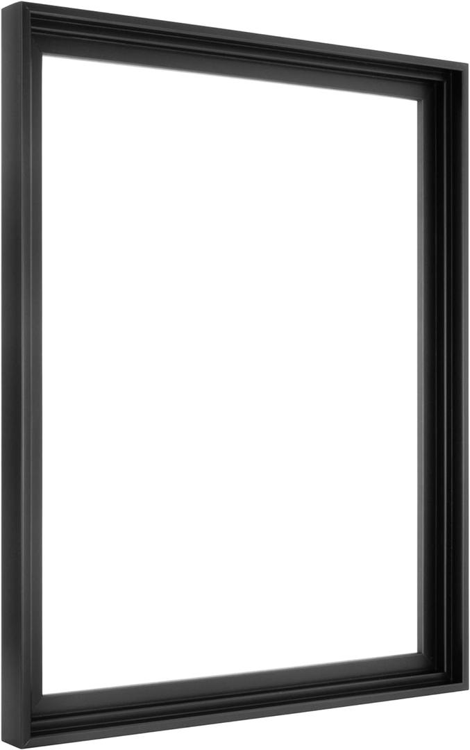 MCS Canvas Float Frames 16x20 Frame, Black Frame for Finished Canvases, Vertical & Horizontal Wall Hanging Large with Adhesive for Canvas Paintings (1-Pack)