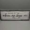 Home Is Where My Boys Are Wood Plaque Sign - 40 x15 Inch Rustic Wall Art for Living Room, Bedroom, Farmhouse Wall Decoration, Ready to Hang Family Decor (Black)