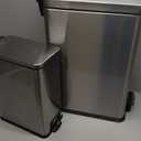 Home Zone Living 8 Gallon and 3 Gallon Slim Stainless Steel Trash Can Combo Set with Soft-Close Lid and Bag Tuck Design, Silver