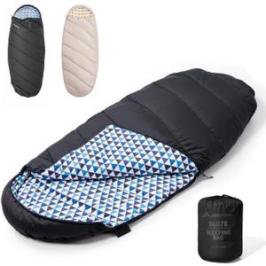 BISINNA Flannel XL Sleeping bag for Adults Warm & Cold Weather Sleeping bag 3-4 Season with 100% Cotton Lining Large Sleeping bag for Hiking Backpacking Travel Indoor and Outdoor (Black)