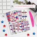 SILPECWEE 20 Sheets 4th of July Nail Wraps Independence Day Nail Polish Stickers Patriotic American Nail Polish Strips Self Adhesive Fingernail Sticker Nails for Women with Nail File