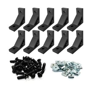 10 Sets Heavy Duty 2020 Aluminum Extrusion Corner Bracket 20 Series V T Slot Hardware L Angle Connector with Slide Nut Bolts Screw for 2020 8020 2040 Extruded Aluminum Profile