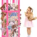 Stuffed Animal Zoo Wood, Large Stuffed Animal Storage Plushies Storage, Pink Toy Storage Organizer for Kids Room Nursery Play Room Bedroom