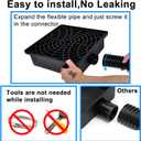 Prestantious Low Profile Catch Basin Drain Kit Downspout Extender, 12"x12" Catch Basin Gutter Downspout Extensions with 2" ID Flexible Pipe, Pipe Stretched Length 16.4ft, Rainwater Drainage System