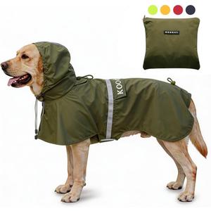 Pet Large Dog Raincoat Apparel Poncho Waterproof for Medium Large Sized for Dog Raincoat Clothes Jacket (6XL, Green) (6XL-Fit for 99 to 110 pounds)