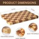 Bamboo Cutting Boards for Kitchen, End Grain Wood Cutting Board with Juice Grooves & Handles, Charcuterie Checkered Chopping Board Thick Butcher Block Serving Tray with Gift Box, 16.5"11.6" 1"