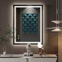 24x32 Inch LED Bathroom Mirror with Lights, Front Light and Backlit Anti-Fog Dimmable Memory Lighted Vanity Mirror, Shatterproof Wall-Mounted Led Mirror for Bathroom