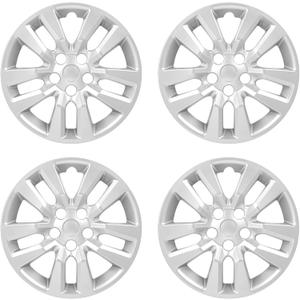 Wheel Hubcaps Compatible with Nissan Altima 2013-2018 16-inch Wheel Covers Black Set of 4Pcs (Silver)