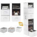 Twira 6-Shelf Hanging Closet Organizer, 2 Separable 3-Shelf Hanging Shelves, Hanging Storage with 3 Removable Drawers 4 Side Pockets, Storage Organizer for Closet, Nursery (White)