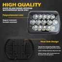 H6054 Led Headlights, Compatible with Chevy Express Cargo Van 1500 2500 3500 Truck Nissan Pickup Hardbody 240SX D21 NX Ford E250 E350 Black Pair 5X7 7X6 Inch Led Headlights Hi/Lo Sealed Beam