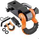 AUTOBOTS Tow Hitch Receiver 2", 45,000 Lbs Break Strength Shackle Hitch Receiver with 5/8" Screw Pin, 3/4 Shackle, Towing Accessories for Vehicle Trailer Recovery Off-Road Orange&Black