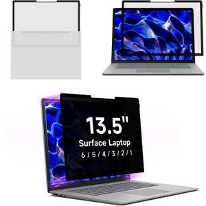 Laptop Privacy Screen Surface Laptop 5/4/3/2/1-13.5 Inch, Removable Computer Screen Anti-Spy Anti Glare Filter Shield for Microsoft Surface Laptop 13.5in, Black