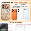 2 x Misscase for iPhone 17 Pro Max Case,with Privacy Screen Protector,Compatible with MagSafe,Bling Glitter Cute Curly Wave Border Phone Cover for Women Men, Drop Protection Anti-Slip Golden