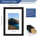 PEALSN 8x12 Picture Frame Set of 6, Display Pictures 6 x 8 with Mat or 8 x 12 without Mat for Wall Mounting or Table Top Display, Photo Frames Collage for Wall Decor, Black