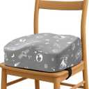 Babelio Ergo-Designed Booster Seat for Kitchen Chair, Promote Proper Upright Posture, Toddler Booster Seat for Dining Table, Removable & Washable Cover, Suitable for 18 Months to 5 Years, Gray Space