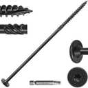 #14 x 8 Wood Structural Lag Screws 300Pcs Star Drive Decking Screws, Rust Resistant Timber Screws for Timber/Log/Landscaping Wood