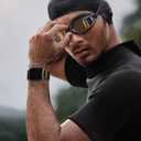 Longhorn Buckle Apple Watch Band - Adjustable Elastic Nylon Strap for Apple Watch 38 40 41mm 42 44 45mm, Adventure-Ready Breathable Comfortable for Men Women (Black, 38/40/41mm)