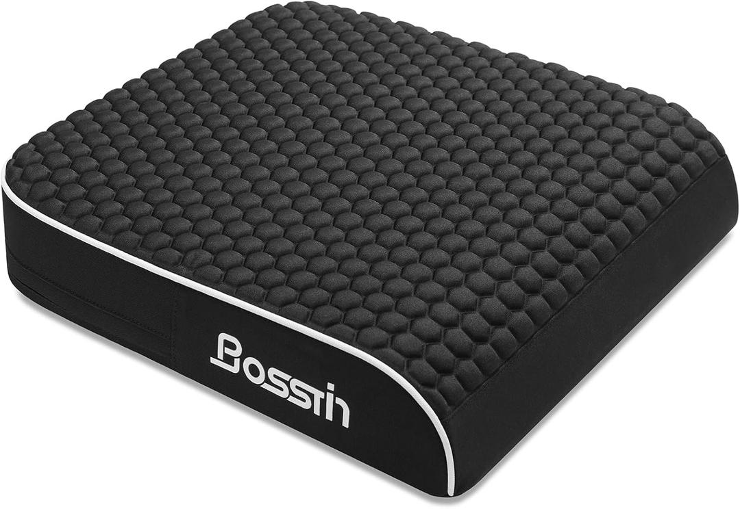 Extra Large Office Chair Cushion, Seat Cushion with High-Resilience Foam & Honeycomb Surface for Back & Tailbone Pain Relief, Butt Pillow for Long Sitting, Car Seat, Wheelchair, Floor(19"x17"x3")