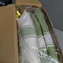 Lasnten 50 Pack Pre Rolled Gold Plastic Silverware Set Disposable Wrapped Plastic Cutlery Set Include Sage Green and White Napkins Knives Spoons and Forks for Wedding Birthday Party Supplies