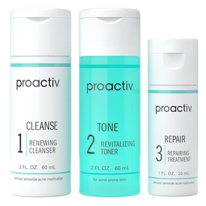 Proactiv 3 Step Acne Treatment - Benzoyl Peroxide Face Wash, Repairing Acne Spot Treatment for Face and Body, Exfoliating Toner - 30 Day Complete Acne Skin Care Kit