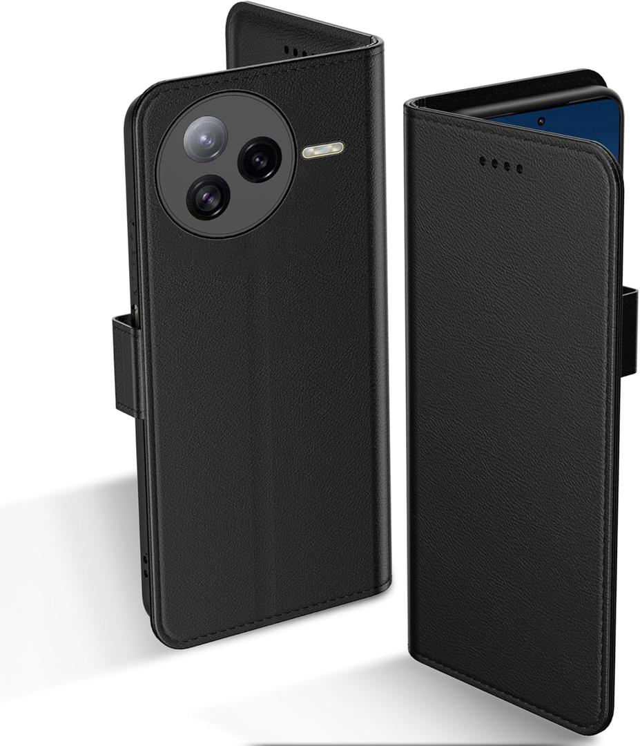 for Poco F7 Pro Case PU Leather Flip Cover Wallet Protector with id Holder Card Slots Magnetic Closure Protective Phone Cover for Xiaomi Poco F7 Pro Wallet Case, Black