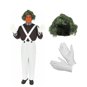 fun shack Mens Chocolate Factory Worker Costume, Chocolate Factory Costume, Candy Costume Adult Men, Movie Character Costumes L
