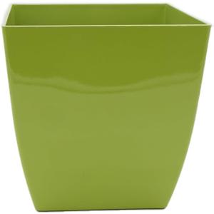 The HC Companies Aria Self Watering Square Plant Pot w/Drainage - Classic Planters for Outdoor Plants & Indoor Plants - Lightweight & UV-Resistant Plastic Pots for Plants (6" Glossy Green, Pack of 1)