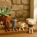 Funny Coffee Figurines Set – Bar Decor – Cute Accessories for Kitchen or Office – Barista Gift
